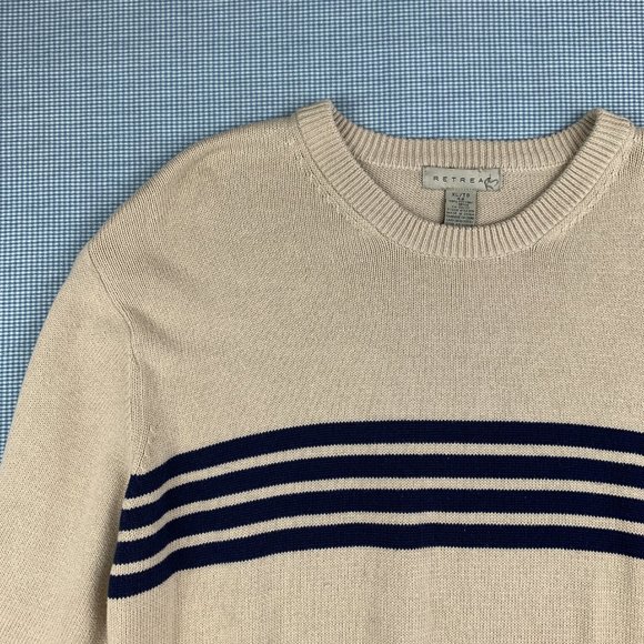 Men's XL BEIGE Pullover / Extra Large Beige Sweater / Early 2000's Sweater / - Picture 2 of 5